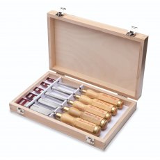 Five Piece Octagonal Boxwood Handled Chisel Set Five Piece Octagonal Boxwood Handled Chisel Set